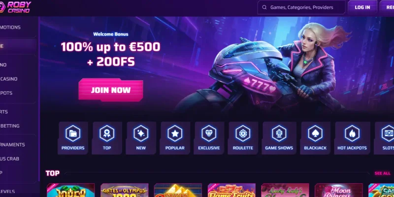 Roby Casino NZ homepage screenshot